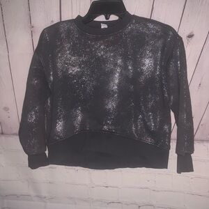 Old Navy Black Cropped Sparkle Sweatshirt
